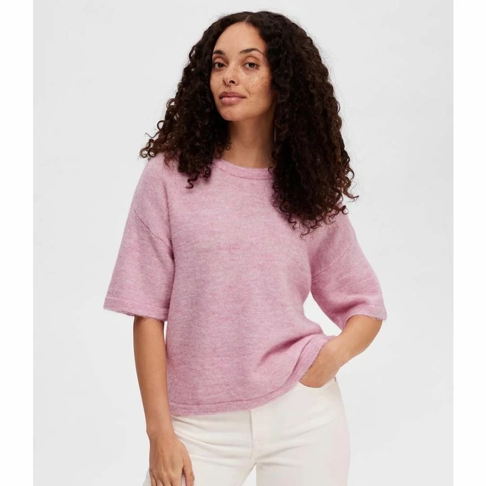 Selected Femme short sleeve wool blend sweater size L